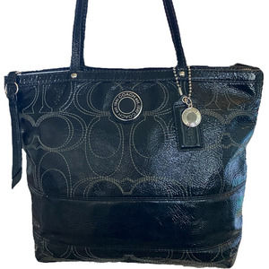 Coach Signature Stitch Patent Leather Purse